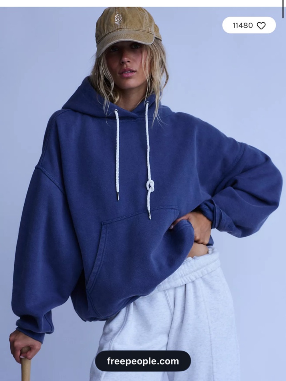 Free People Final Call Hoodie in Navy